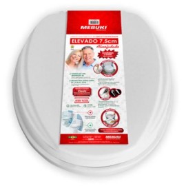 Assento Sanitrio Elevado Almofadado 7,5cm com Tampa - MEBUKI